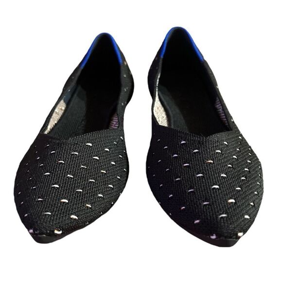 Rothy’s The Point Ivory Dots Prints Ballet Flats Size 8.5 - Picture 2 of 8